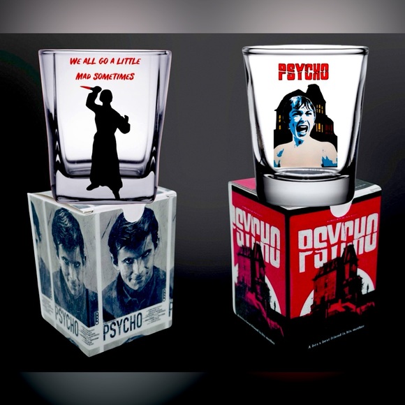 Alfred Hitchcock’s Psycho ShotGlass/Gift Box Set of 2 - Picture 1 of 3